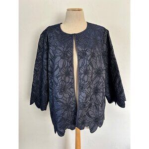 Chicos Women's Sz 3 Open Front blue Cardigan
